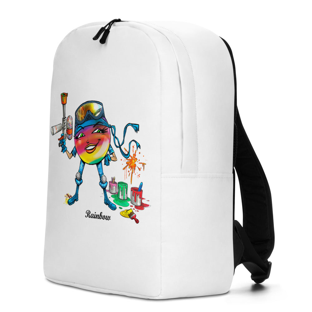"Rainbow" Water-Resistant White Backpack