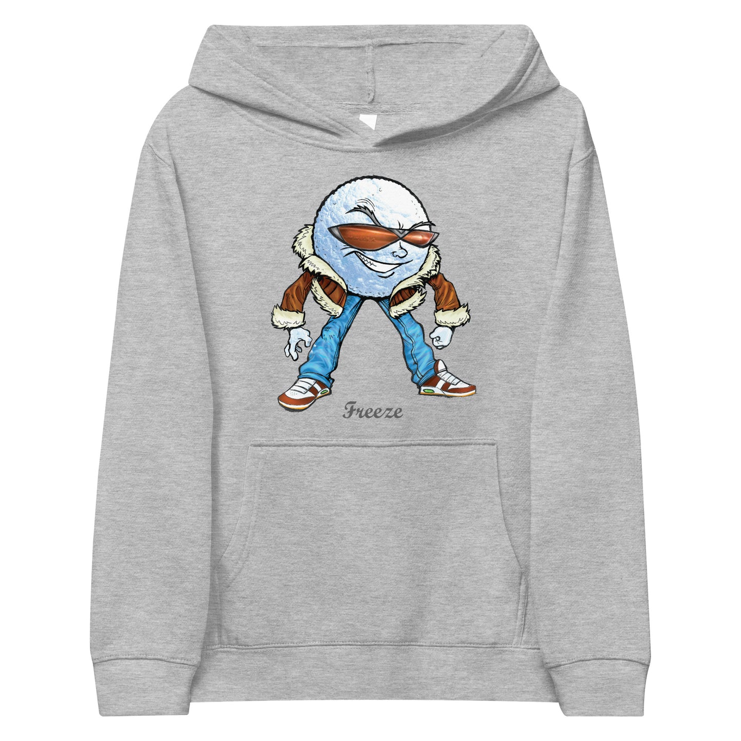 "Freeze" the Snow Ball Kids Fleece Hoodie Unisex Cotton Pullover