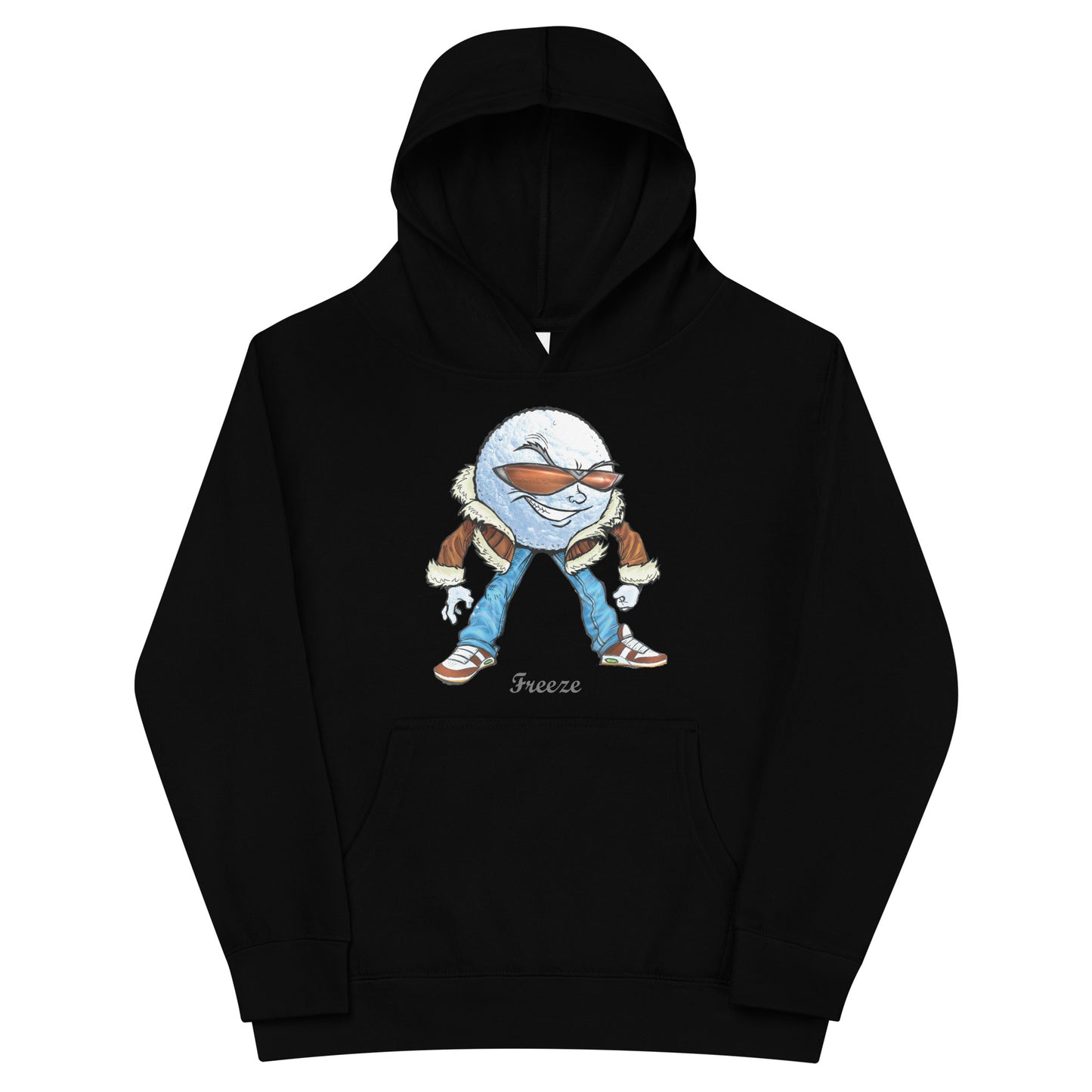 "Freeze" the Snow Ball Kids Fleece Hoodie Unisex Cotton Pullover