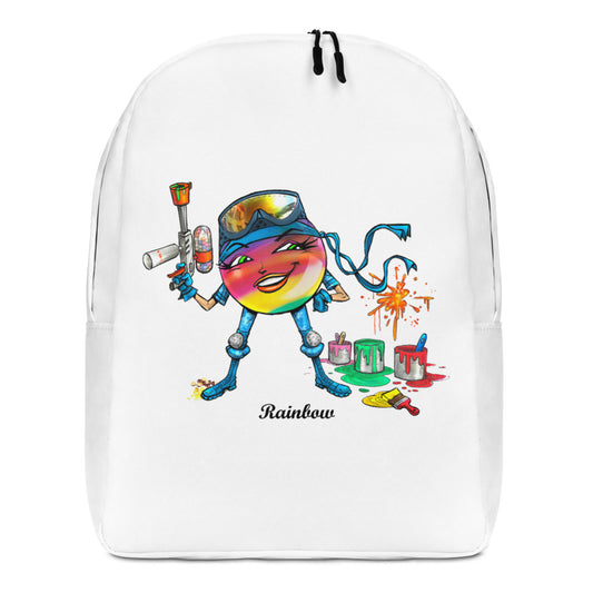 "Rainbow" Water-Resistant White Backpack