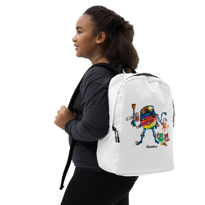 "Rainbow" Water-Resistant White Backpack