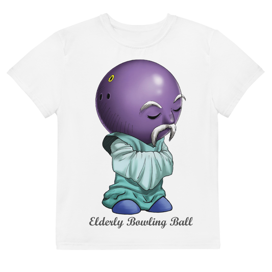 "Elderly Bowling Ball" Crew Neck White Unisex T-Shirt