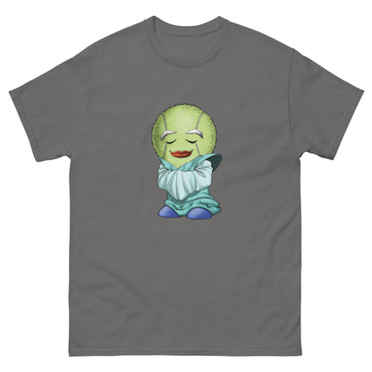 Gray t-shirt with a cartoon character design 