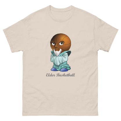 Beige t-shirt with a Elder Basketball Print Men’s Classic Tee – Cotton Athletic Streetwear T-Shirt 
