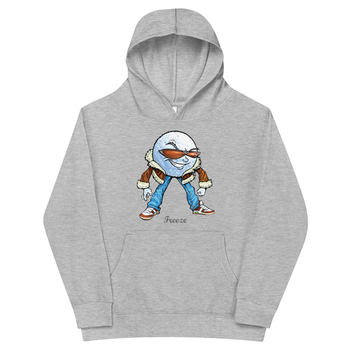 "Freeze" the Snow Ball Kids Fleece Hoodie  Unisex Cotton Pullover
