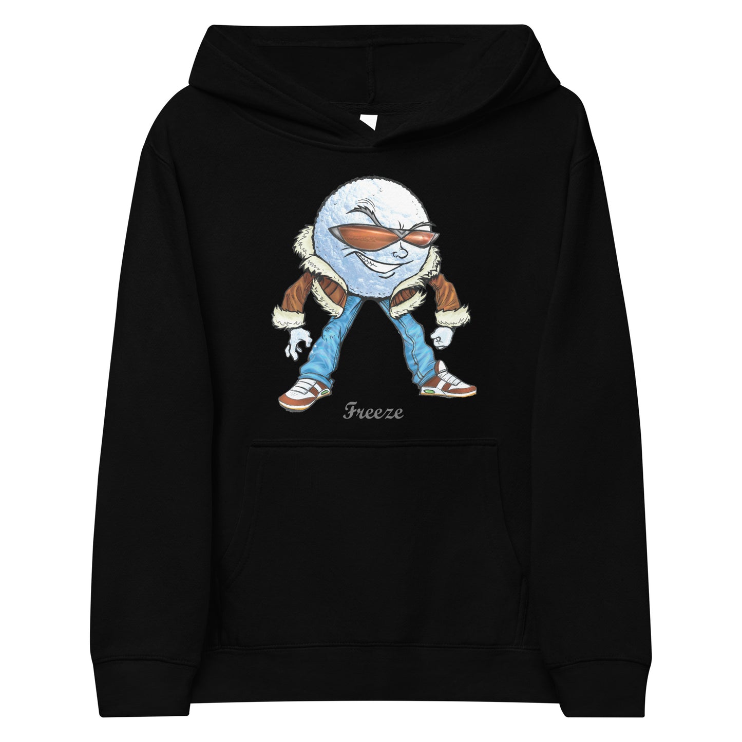 "Freeze" the Snow Ball Kids Fleece Hoodie  Unisex Cotton Pullover
