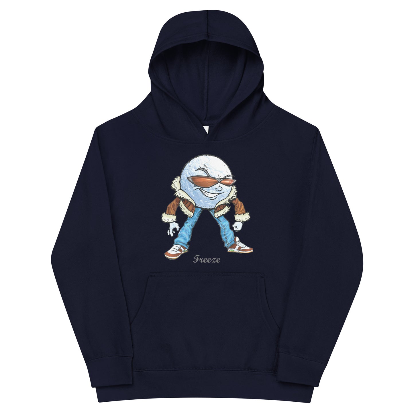 "Freeze" the Snow Ball Kids Fleece Hoodie  Unisex Cotton Pullover