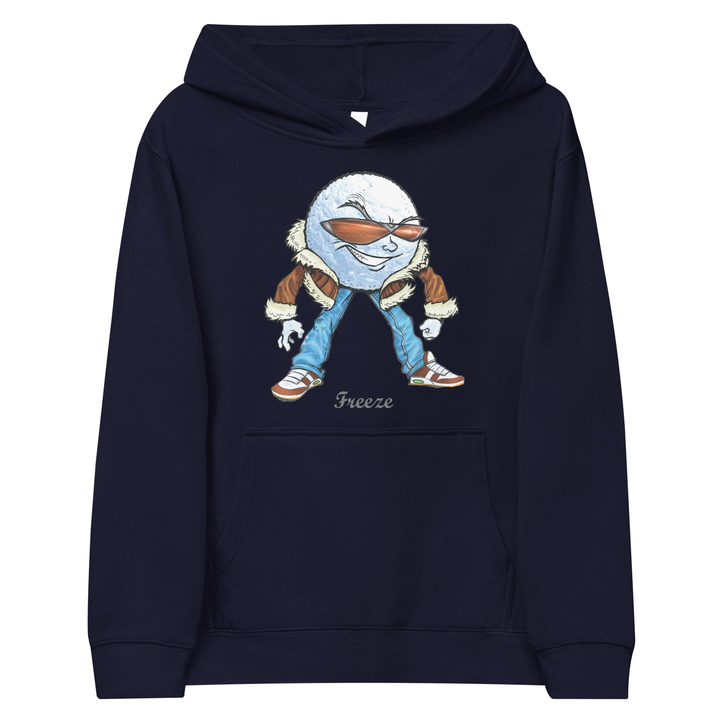"Freeze" the Snow Ball Kids Fleece Hoodie  Unisex Cotton Pullover