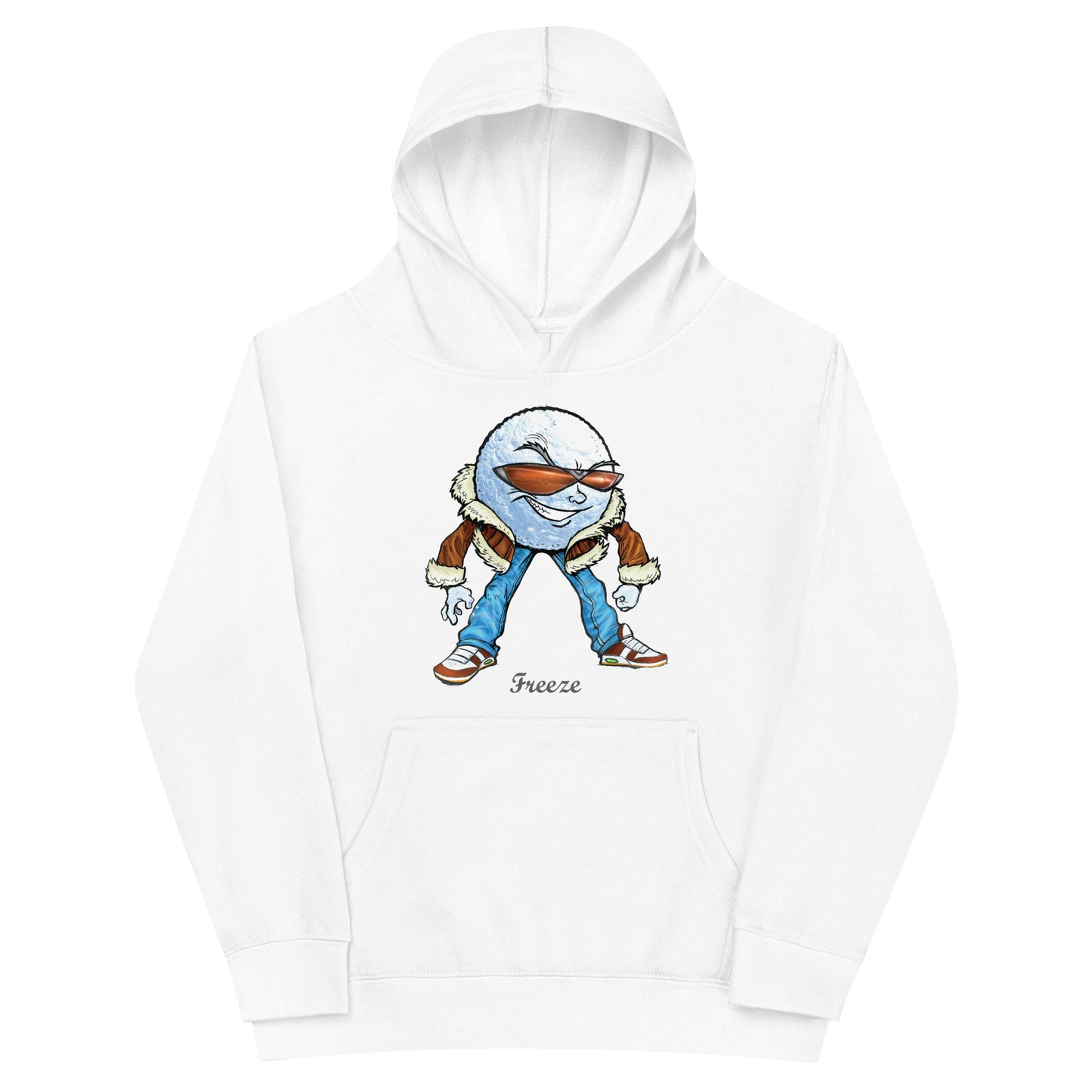 "Freeze" the Snow Ball Kids Fleece Hoodie  Unisex Cotton Pullover