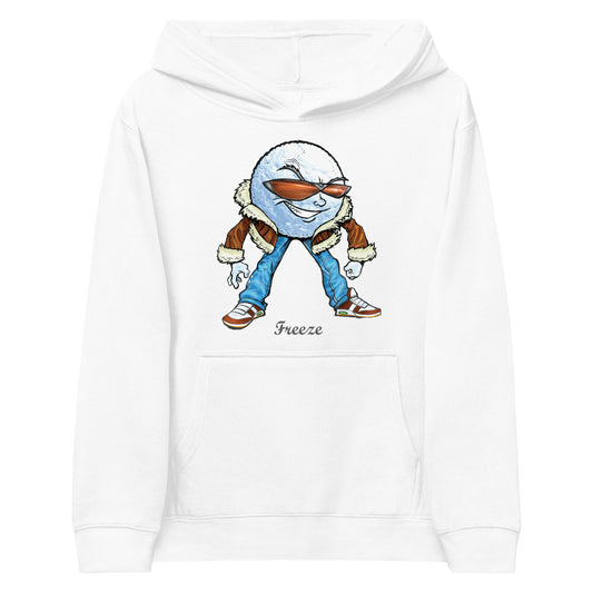 "Freeze" the Snow Ball Kids Fleece Hoodie  Unisex Cotton Pullover